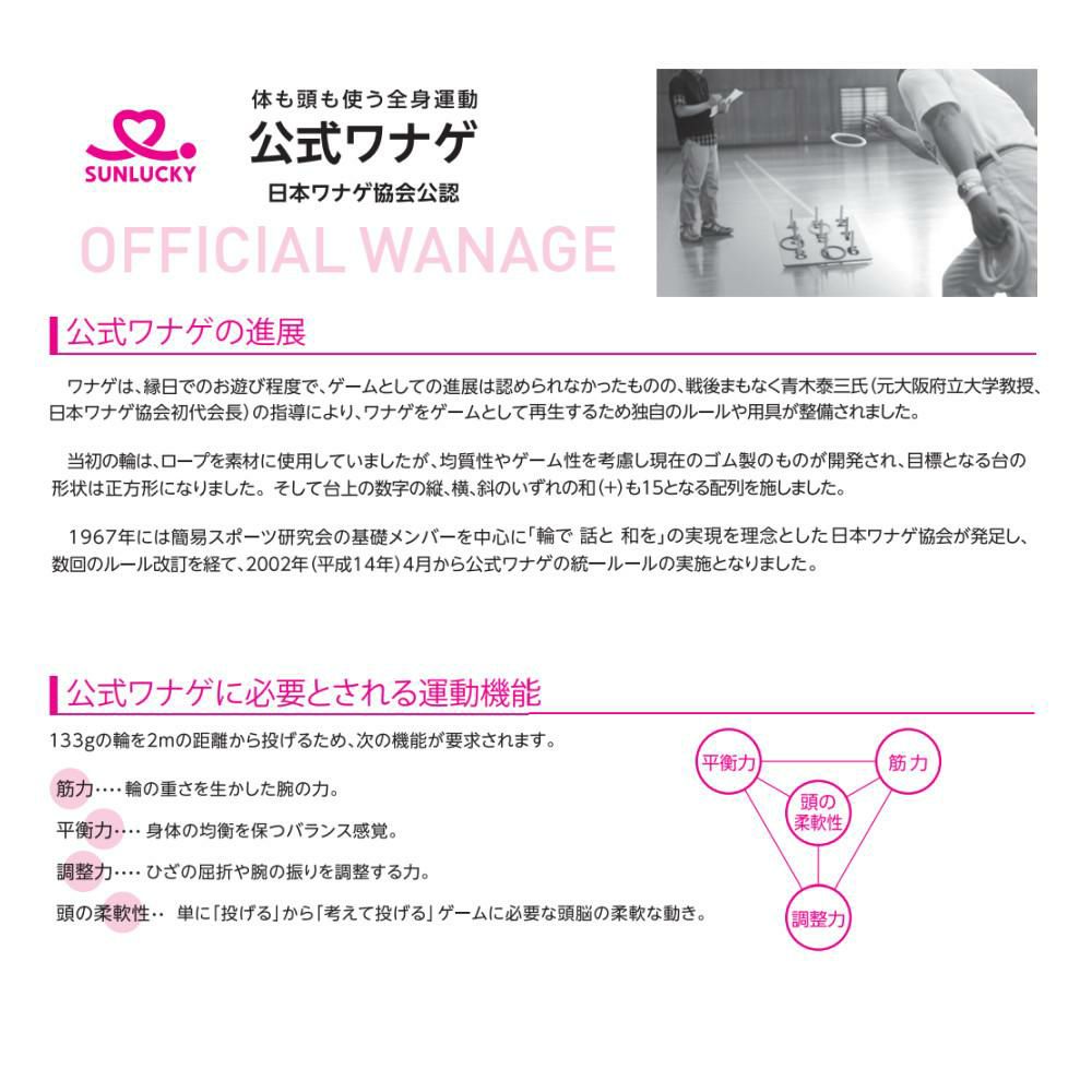 サンラッキー 日本ワナゲ協会公認 公式ワナゲセット SL-L 輪投げ わ