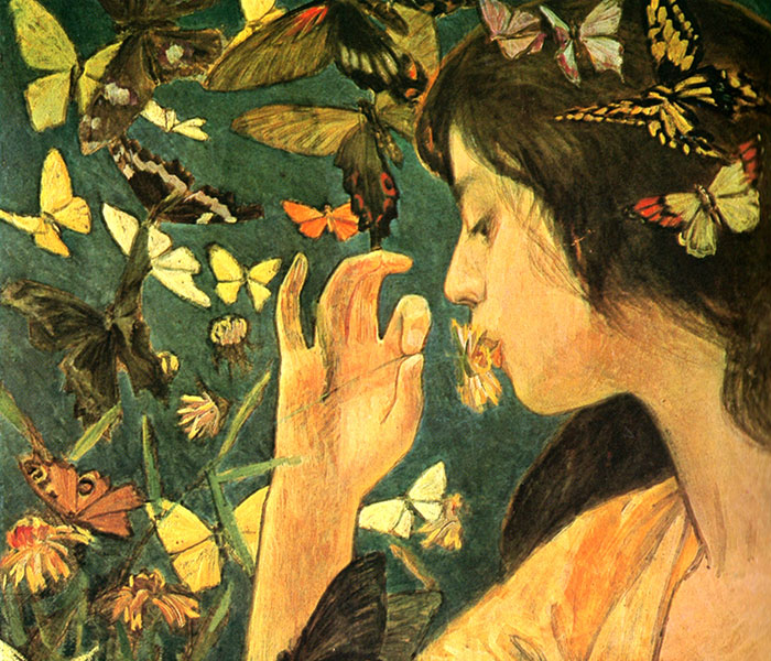 藤島武二、「紫陽花」、希少な画集の額装画、オーダーマット付・日本製