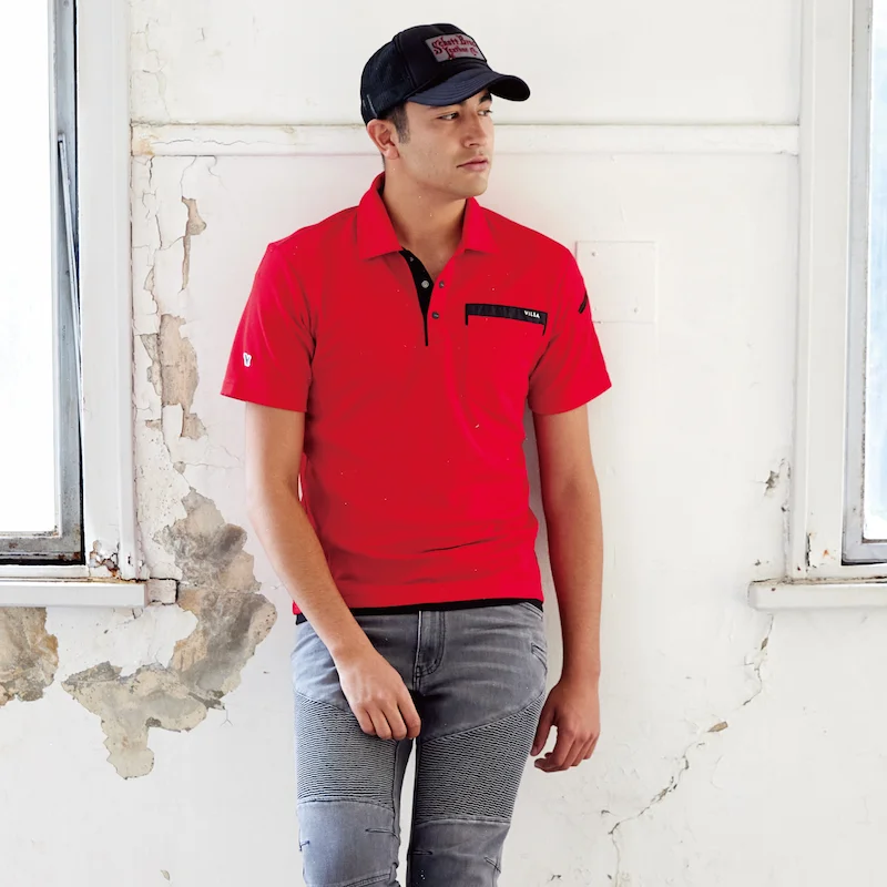 505半袖ポロシャツ - HOOH VILEA 作業着と電動ファン付き快適ウェアの