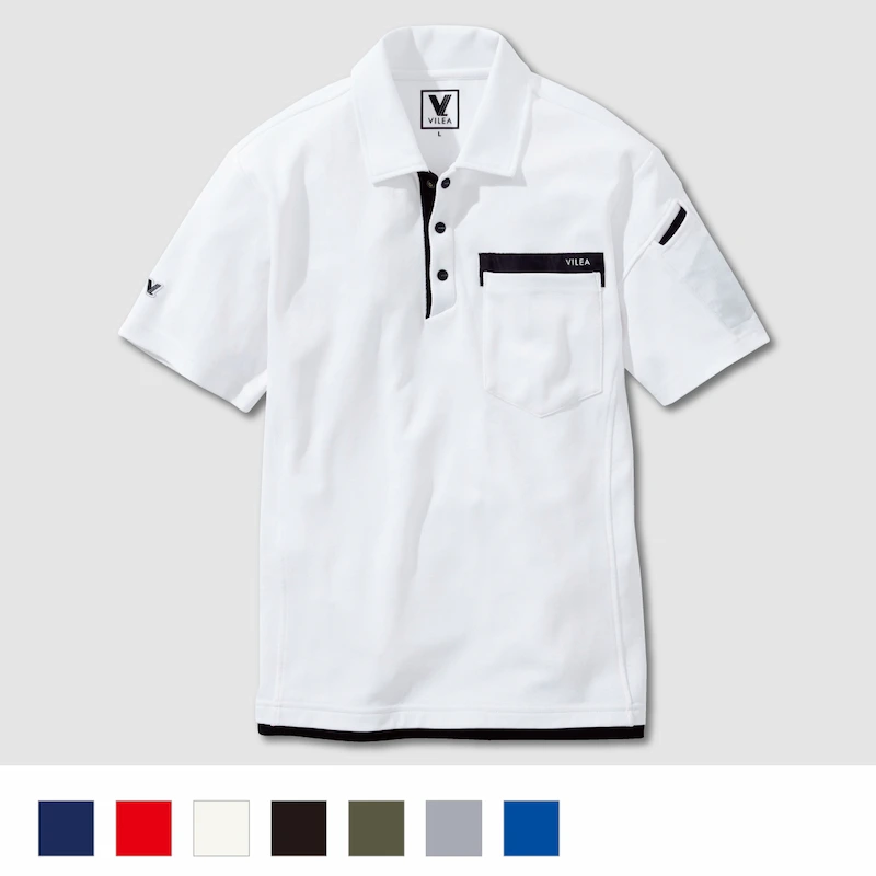 505半袖ポロシャツ - HOOH VILEA 作業着と電動ファン付き快適ウェアの