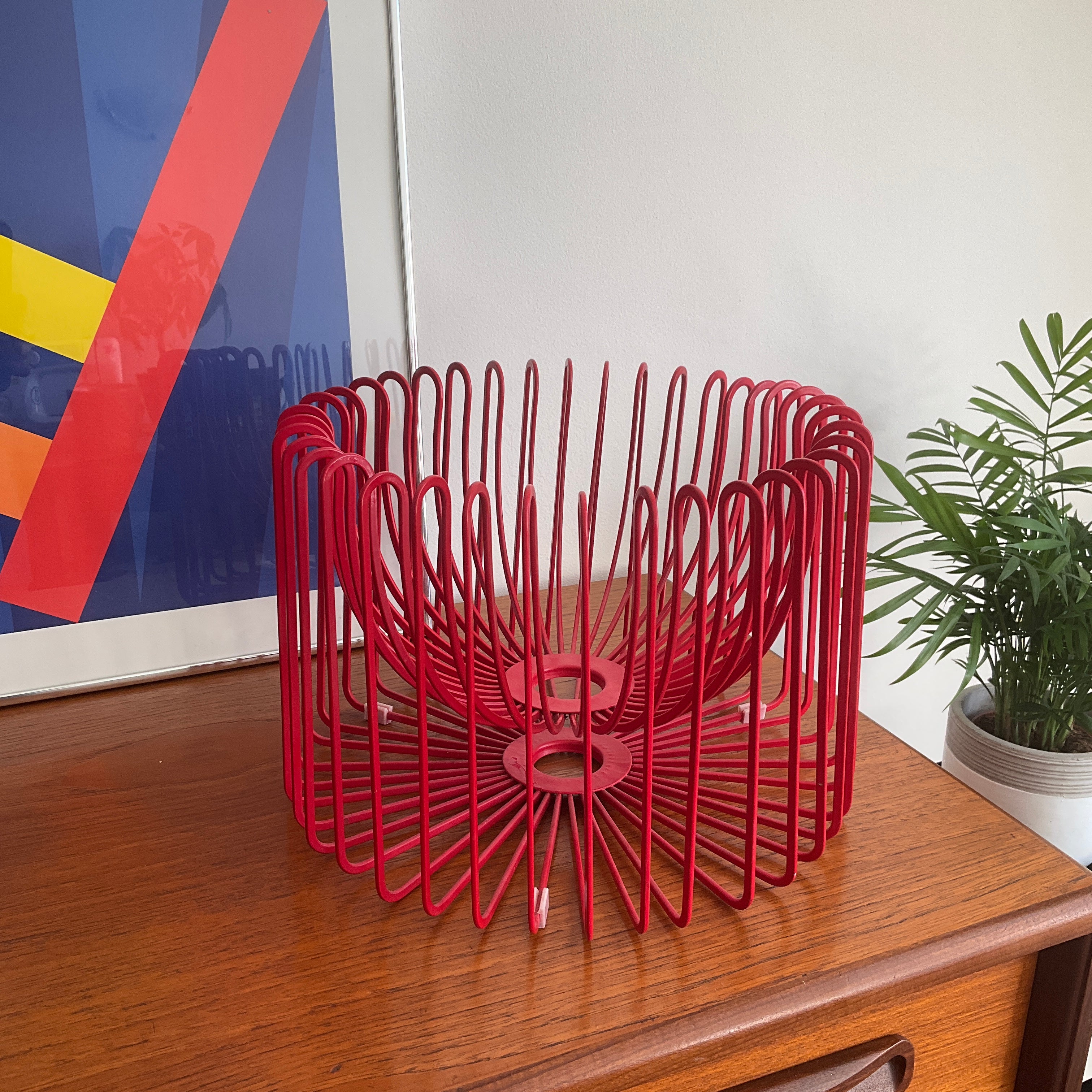 Vintage IKEA 1990s Tradig Ehlen Johansson Red Wire Fruit Bowl