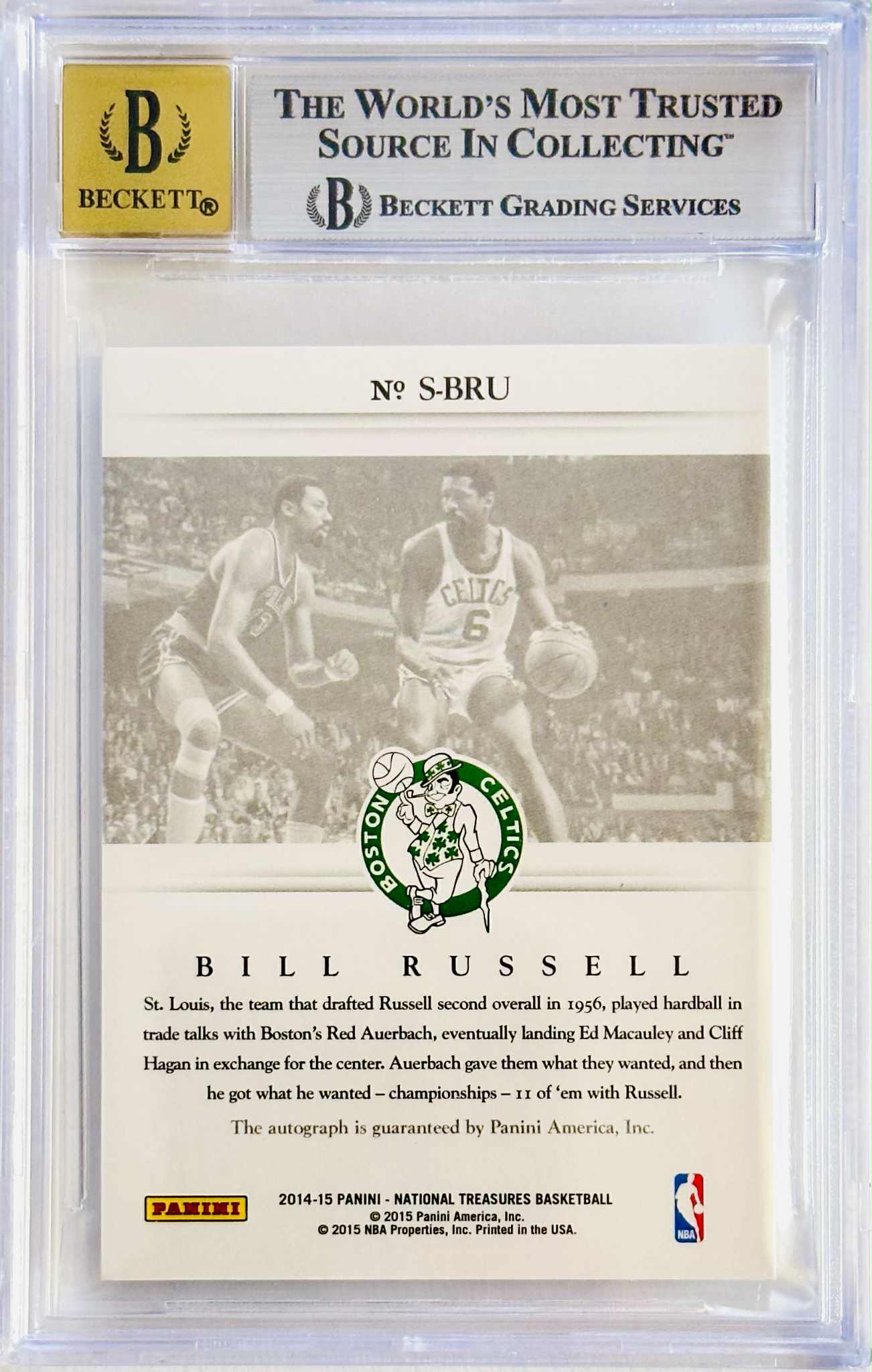 Bill Russell – Karta NBA z Autografem /35 BGS 9 / Auto 10 / POP 3