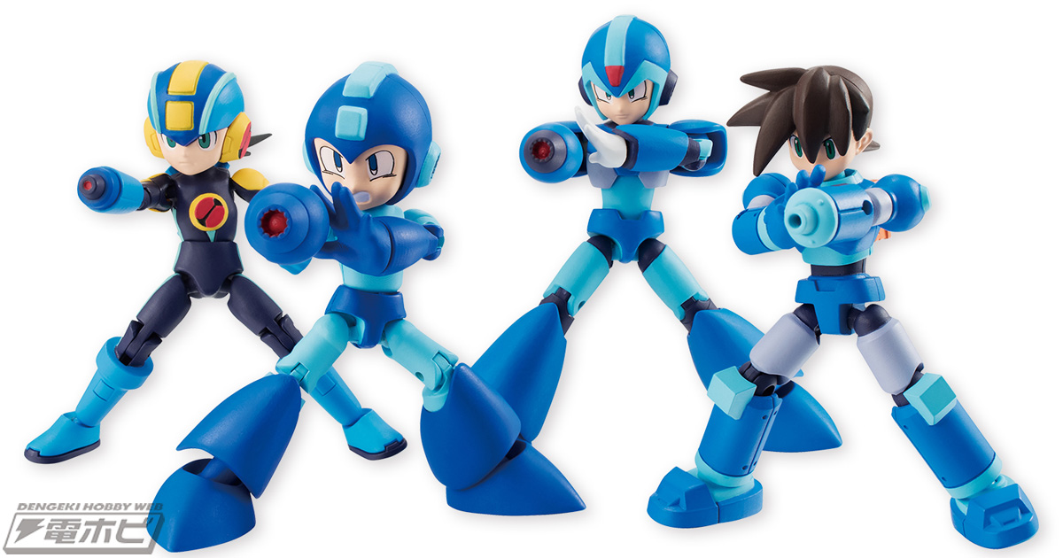 歴代ロックマンがバンダイの食玩「66アクション」シリーズに大集合