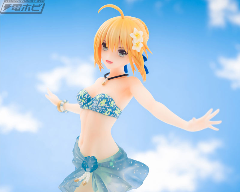 Fate/EXTELLA』アルトリア・ペンドラゴンが爽やかな水色の水着姿で立体