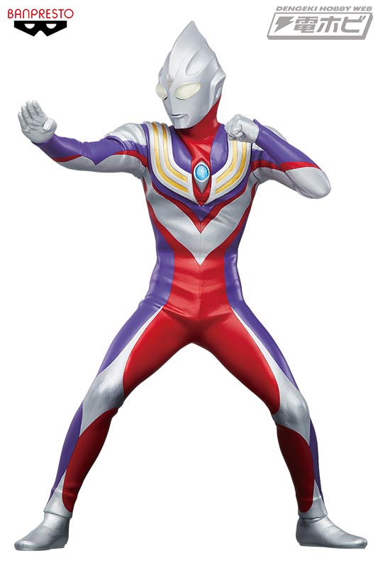 ウルトラマンティガ」の夜間戦闘シーンの勇姿がプライズフィギュアと
