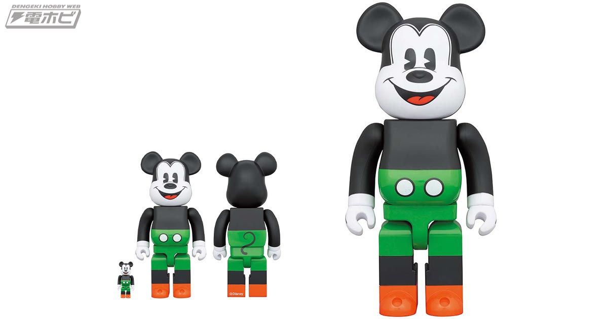 1930年代風レトロデザインがポップ！ミッキーマウスのBE@RBRICKが100