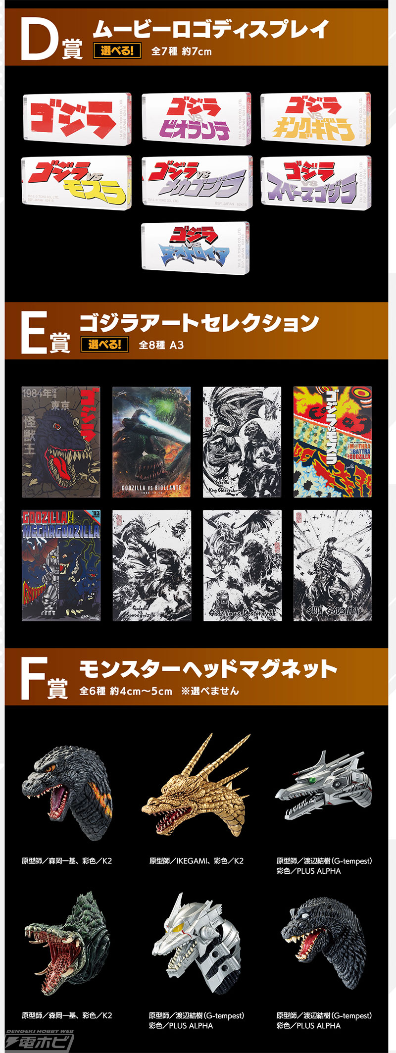 一番くじ ゴジラ 大怪獣列伝」の全賞品ラインナップ公開！ラストワン賞