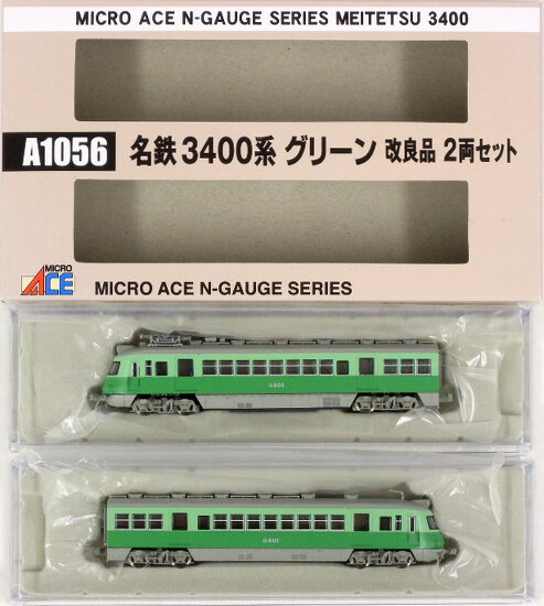 公式]鉄道模型(A1056名鉄 3400系 グリーン 改良品 2両セット)商品詳細