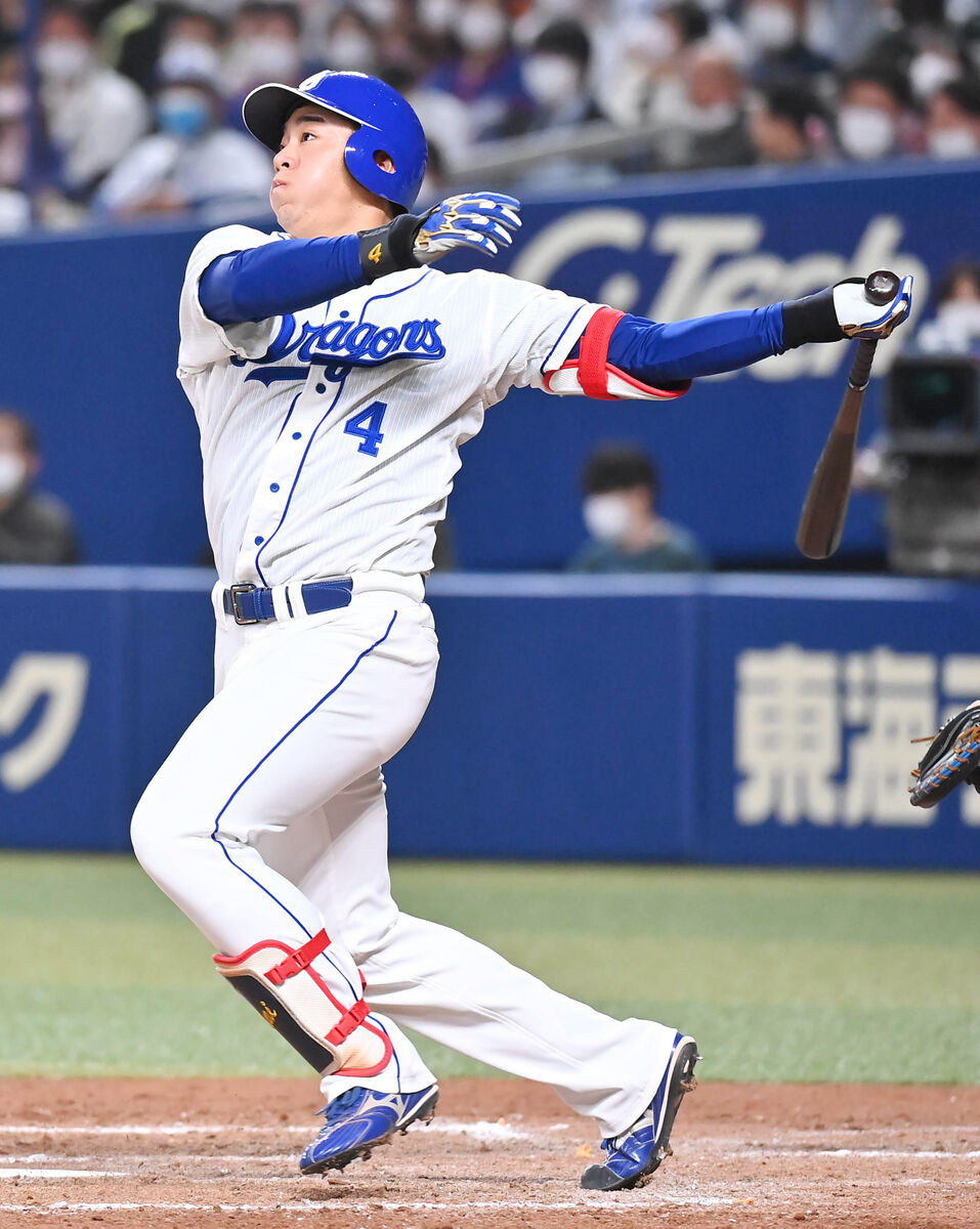 中日】プロ初アーチ鵜飼航丞「ちょっと詰まったんですけどしっかり振り