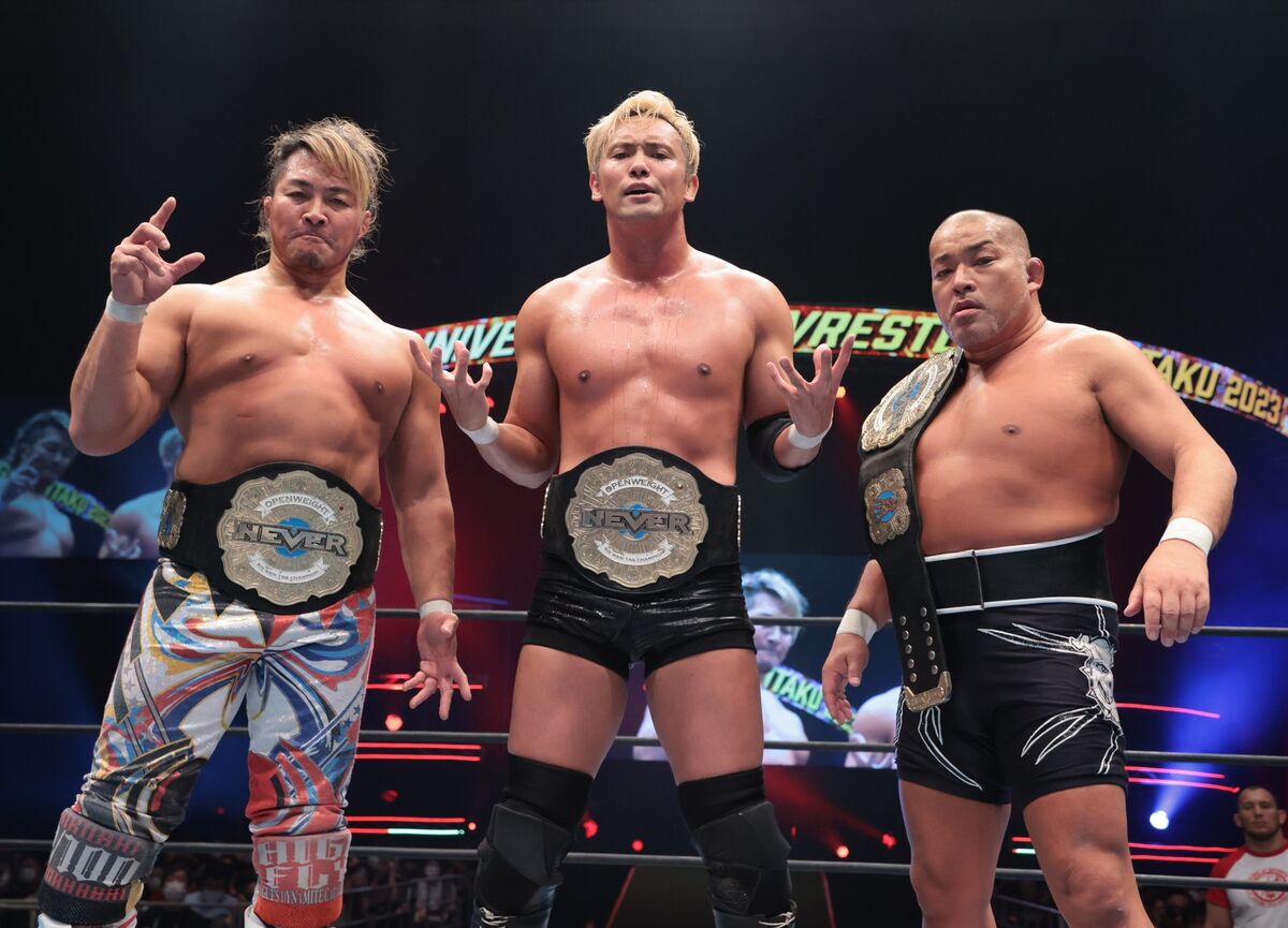オカダ・カズチカ、棚橋、石井と組んでNEVER6人王座奪取…初の