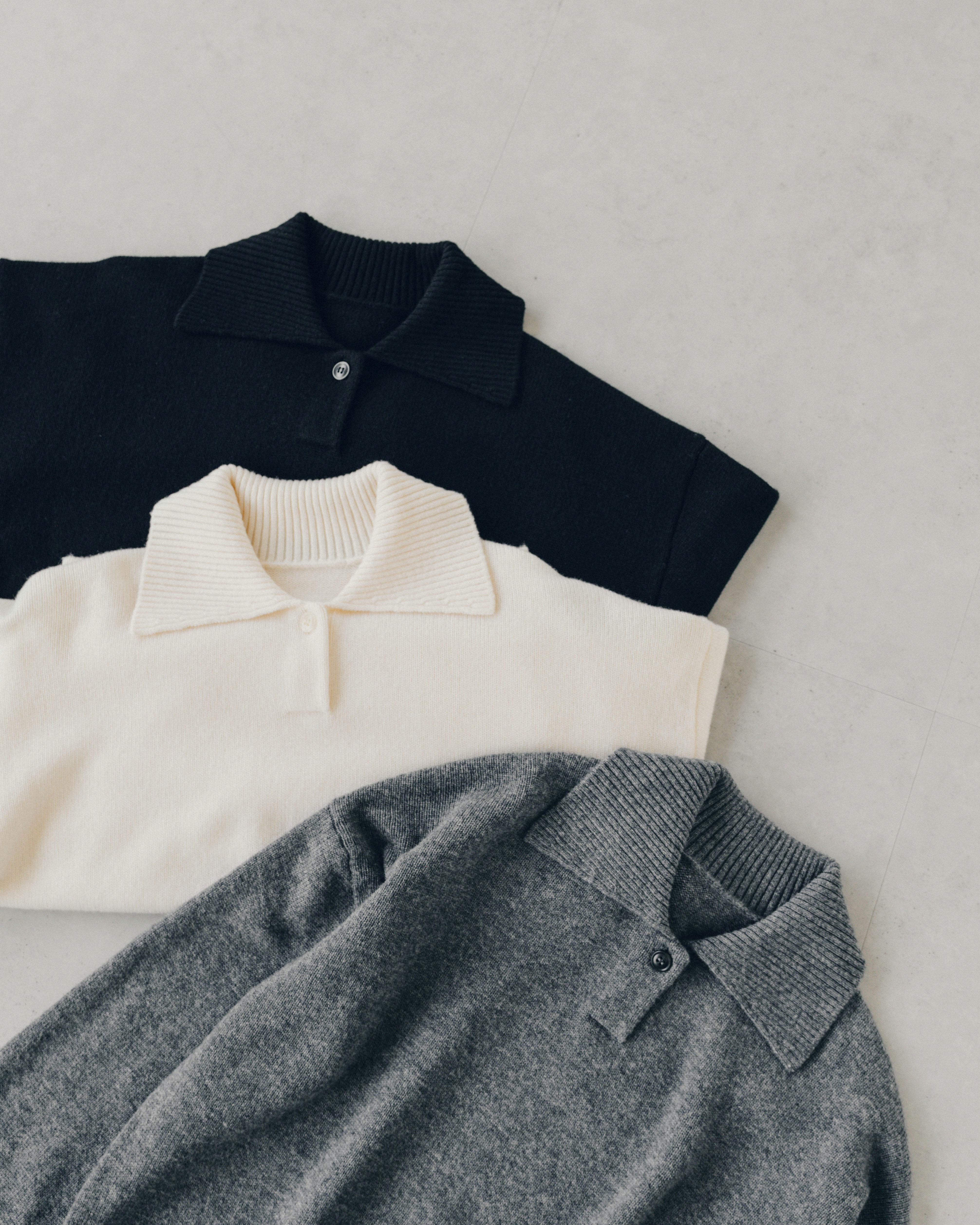 新商品】ほんのひとさじの甘さを。洗えるウールの襟付きニットができ