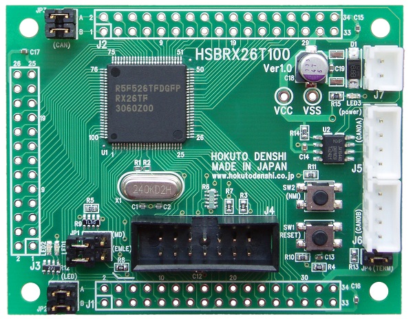 RX26T(100ピン)マイコン搭載ボード HSBRX26T100 | 北斗電子