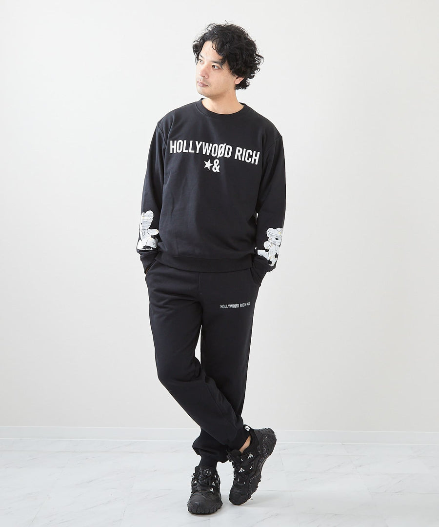 両袖パンキッシュベアプリントトレーナー / Hollywood Rich
