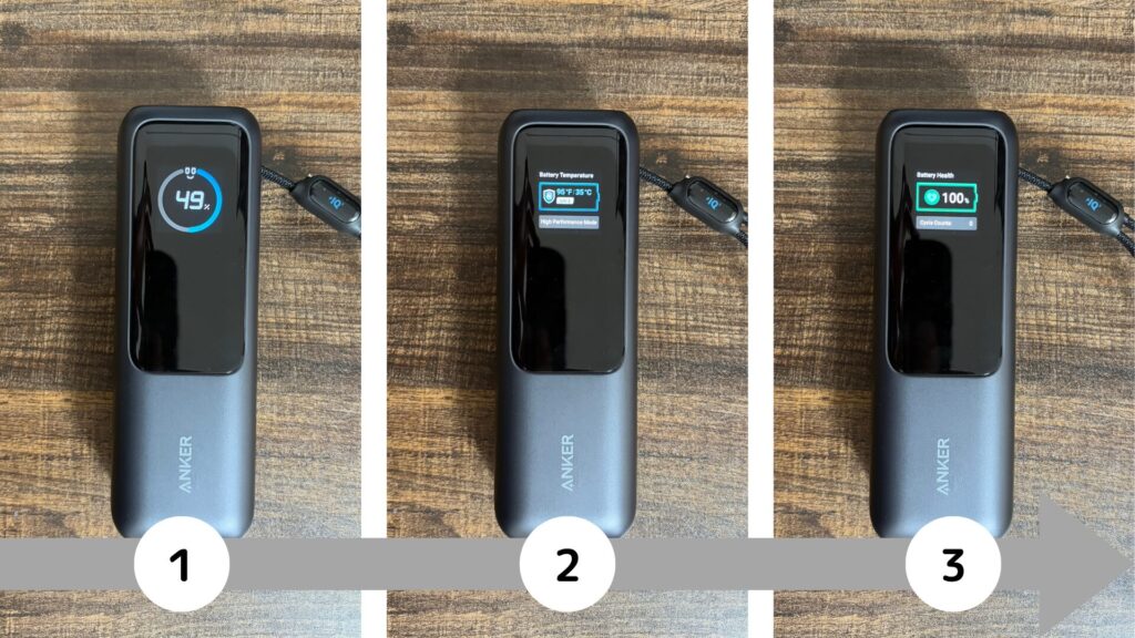 Anker Power Bank (25000mAh, Built-In & 巻取り式USB-Cケーブル)を