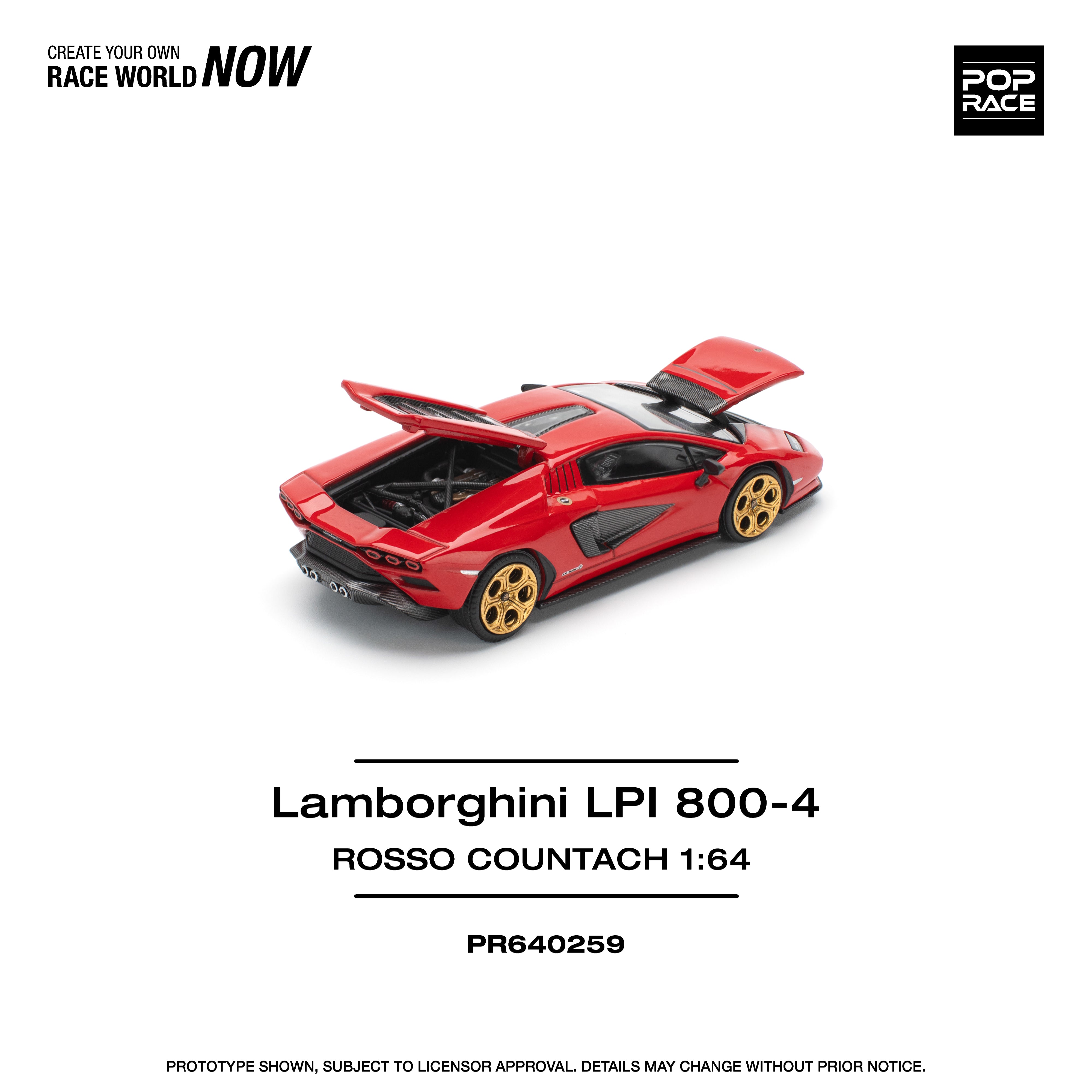 POPRACE 1:64 Lamborghini Countach LPI:800 - Rosso PR640259