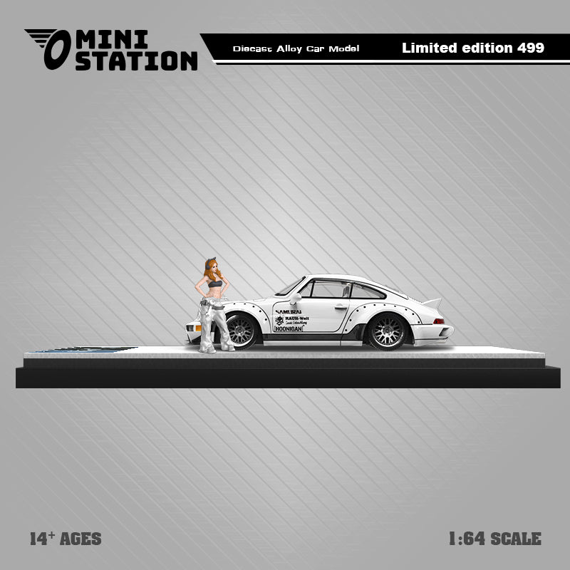 Mini Station 1:64 Porsche RWB 964 Ducktail SAMURAI White – Horizon