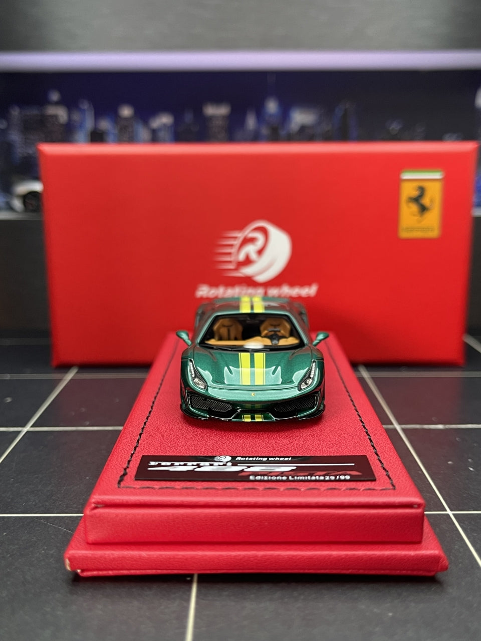Rotating Wheel 1:64 Ferrari 488 Pista - Green – Horizon Diecast