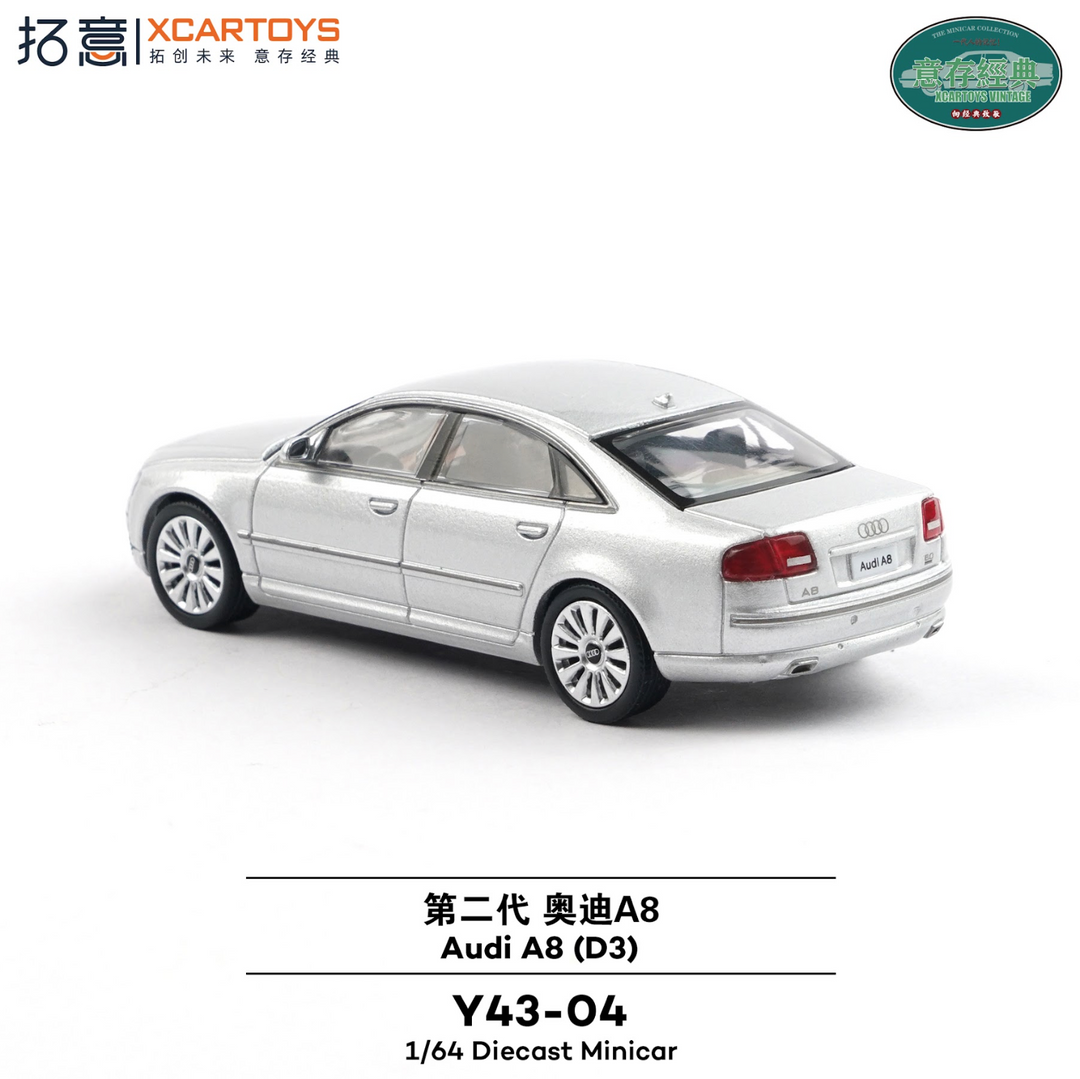 Preorder] XCARTOYS 1:64 AUDI A8 (D3) SILVER Y43-04 – Horizon Diecast