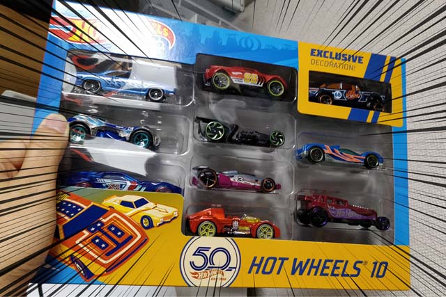 HW 50TH ANNIVERSARY 10-CAR PACKが届いたので、パッケージ外観と開封