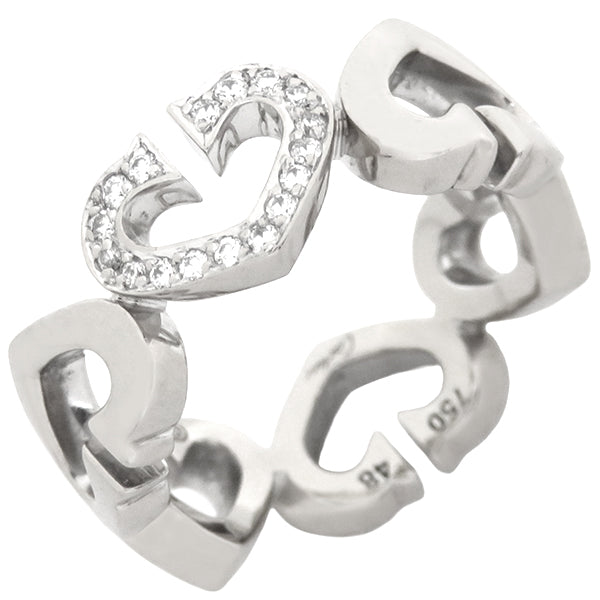 カルティエ Cartier Cハート ダイヤ ホワイトゴールド ＃48(JP8