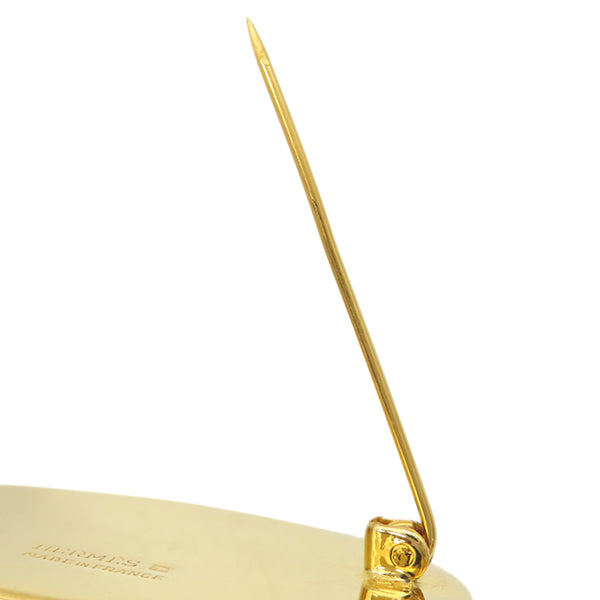 エルメス HERMES エマイユ ホワイトXブラウンXゴールド GP 七宝焼き