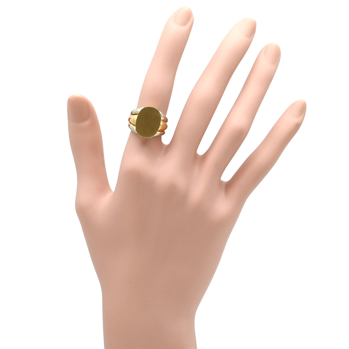 カルティエ Cartier シグネットリング イエローゴールド×ホワイト