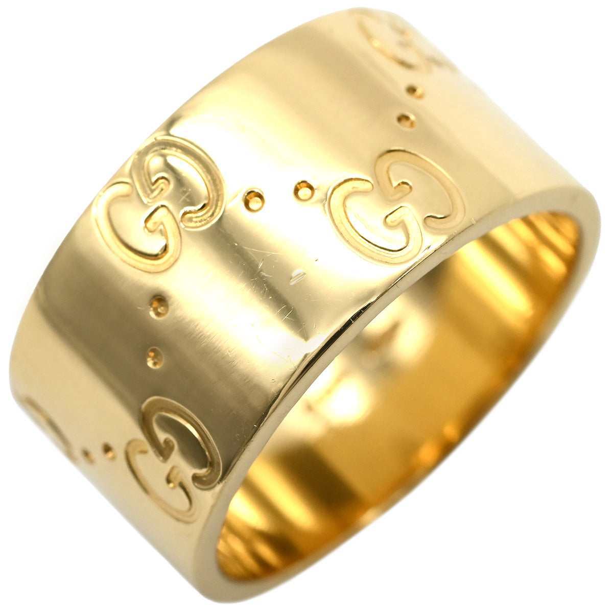 グッチ GUCCI アイコン ワイド イエローゴールド リング 指輪 K18YG