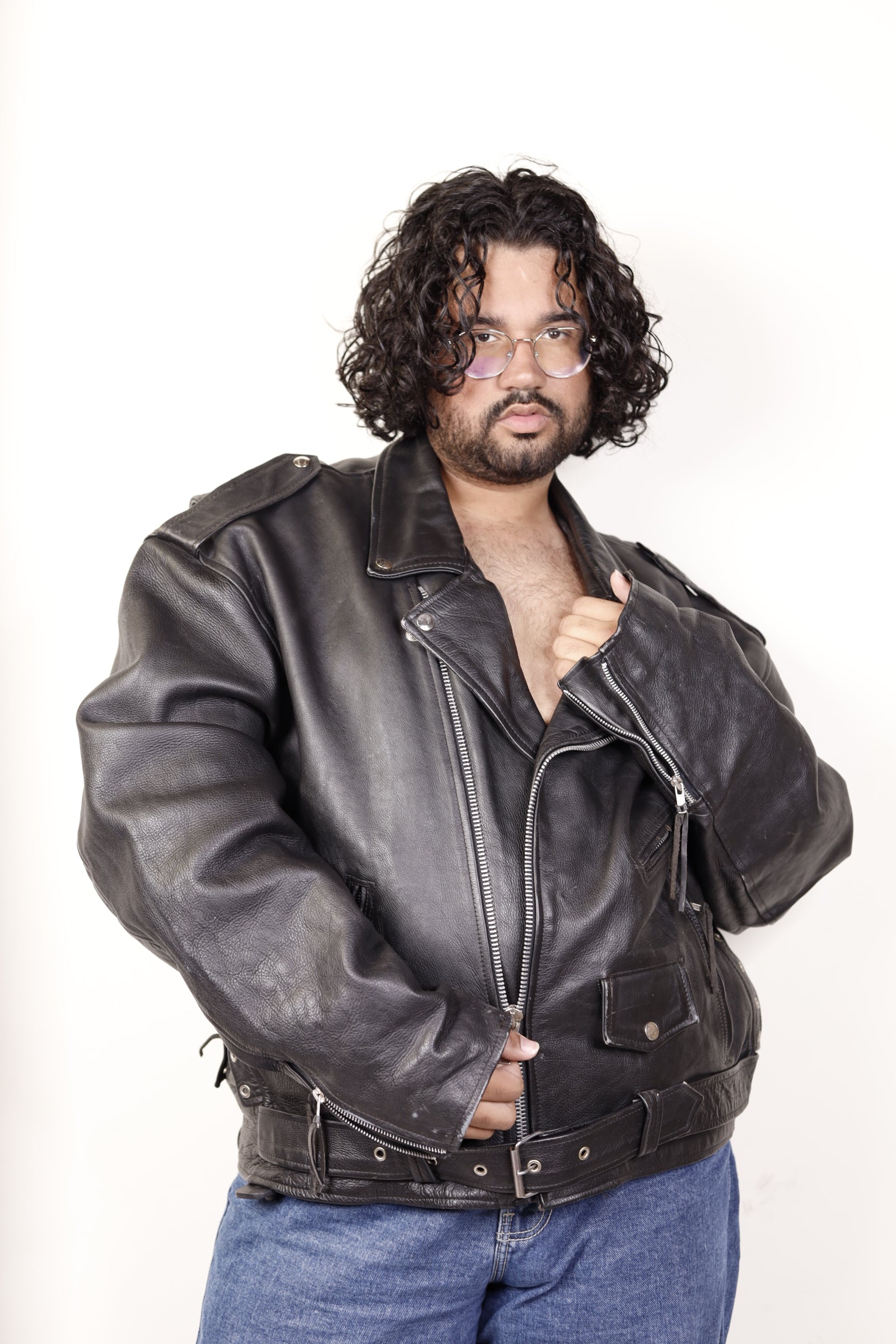 Black Leather Motorcycle Jacket 1990s – dba House of Strut