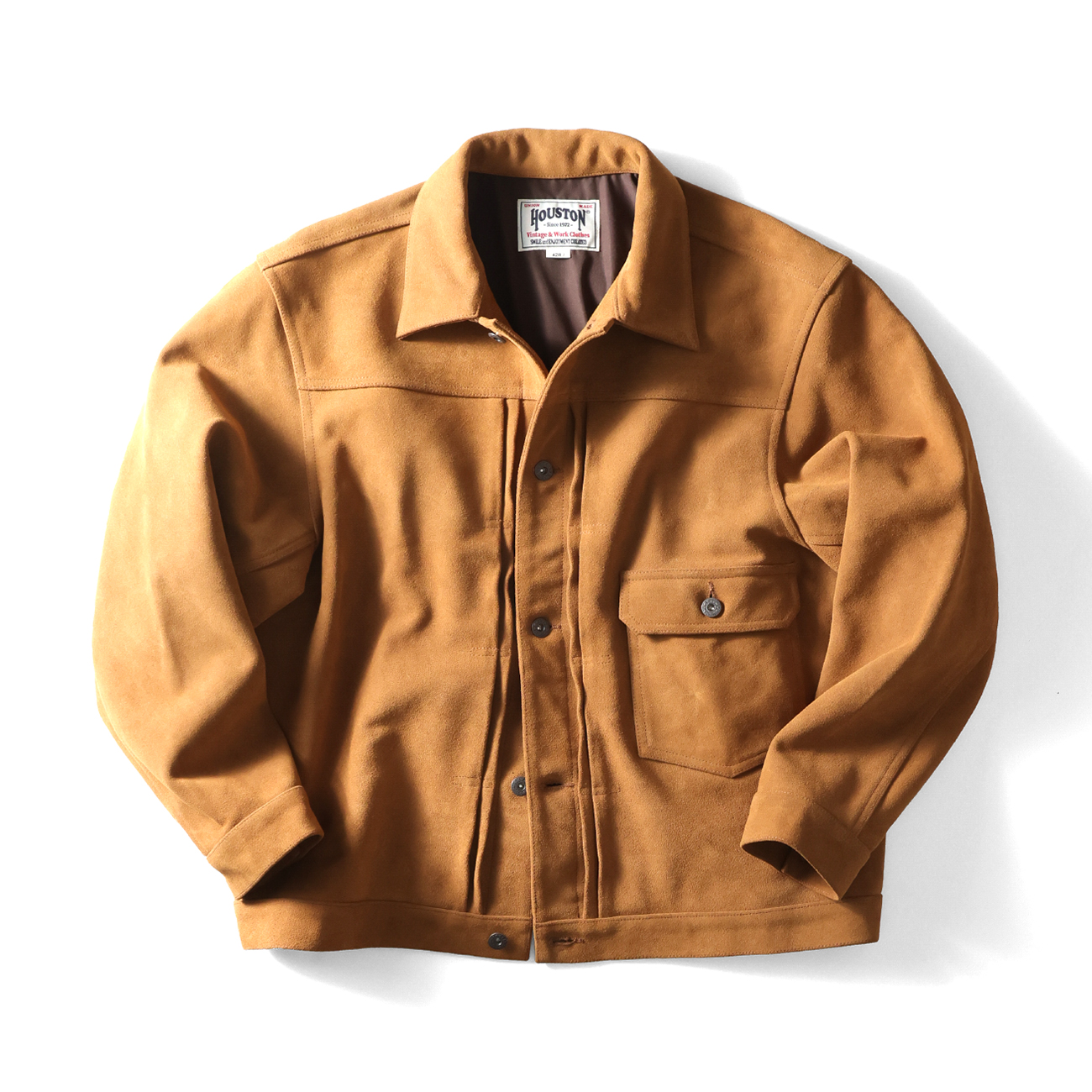 UNKNOWN スエード トラッカー ジャケット 月桂樹ボタン 2XL 牛革