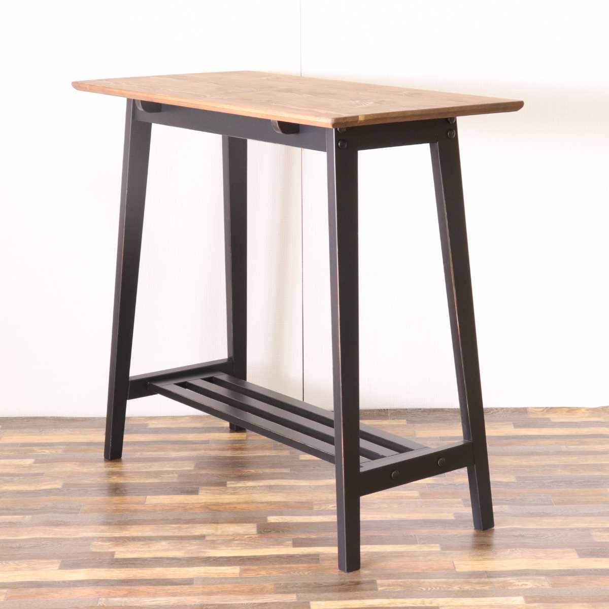 カウンターテーブル 高さ90cm おしゃれ 天然木 ヴィンテージ風 – ハウジー