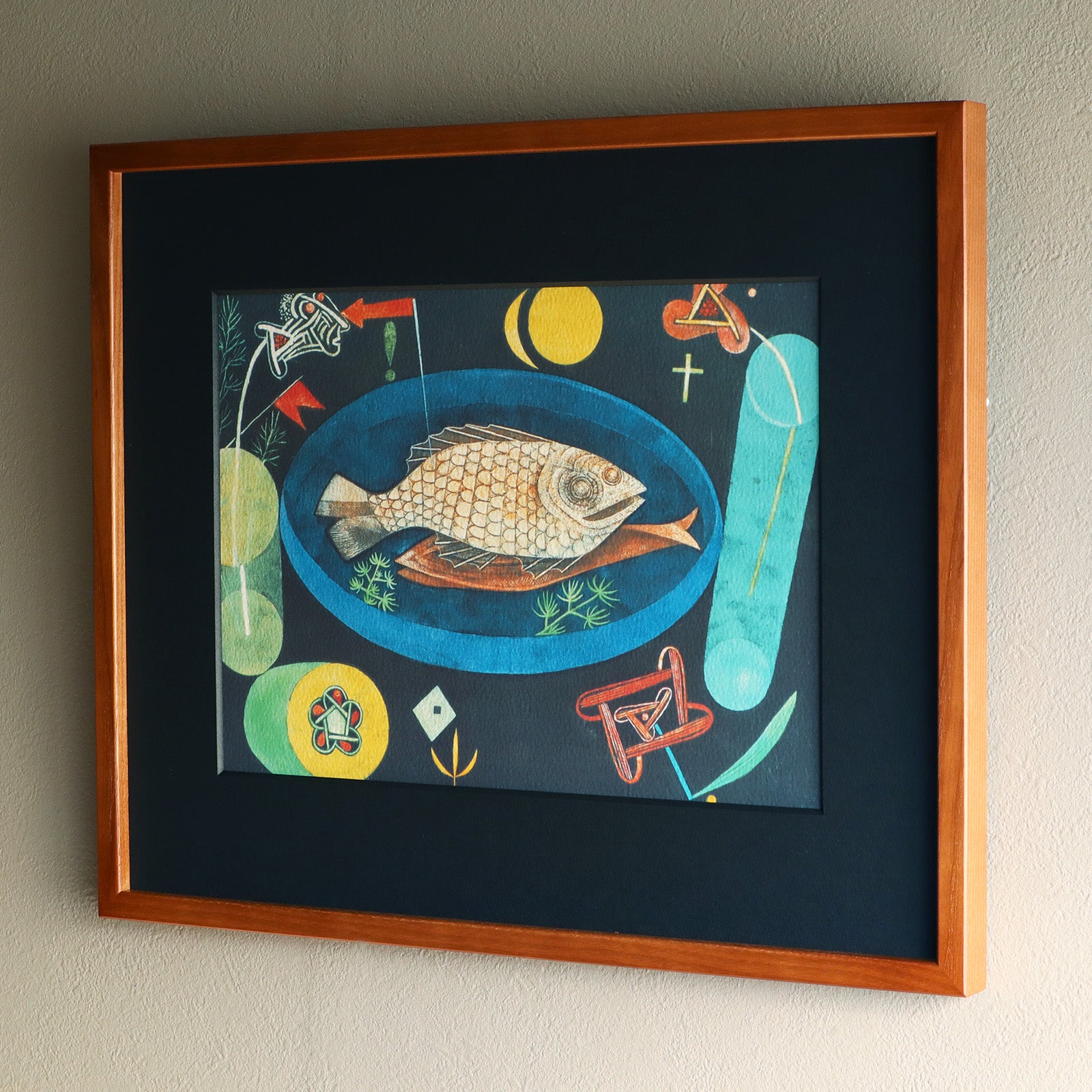 パウル・クレー「魚を巡って」アートポスター｜北欧ヴィンテージに合う