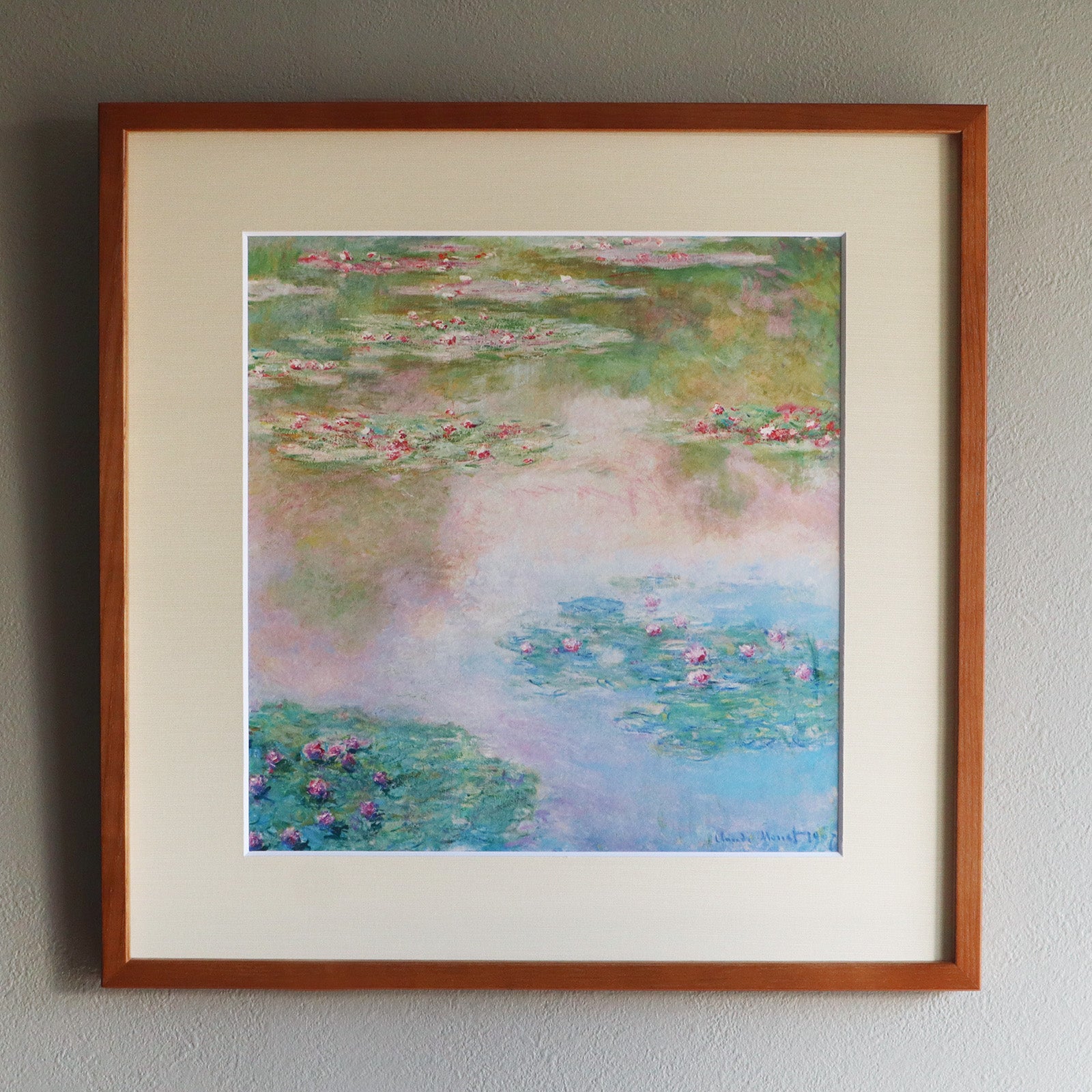 クロード・モネ 「睡蓮 1907年」アートポスター（フレーム付き