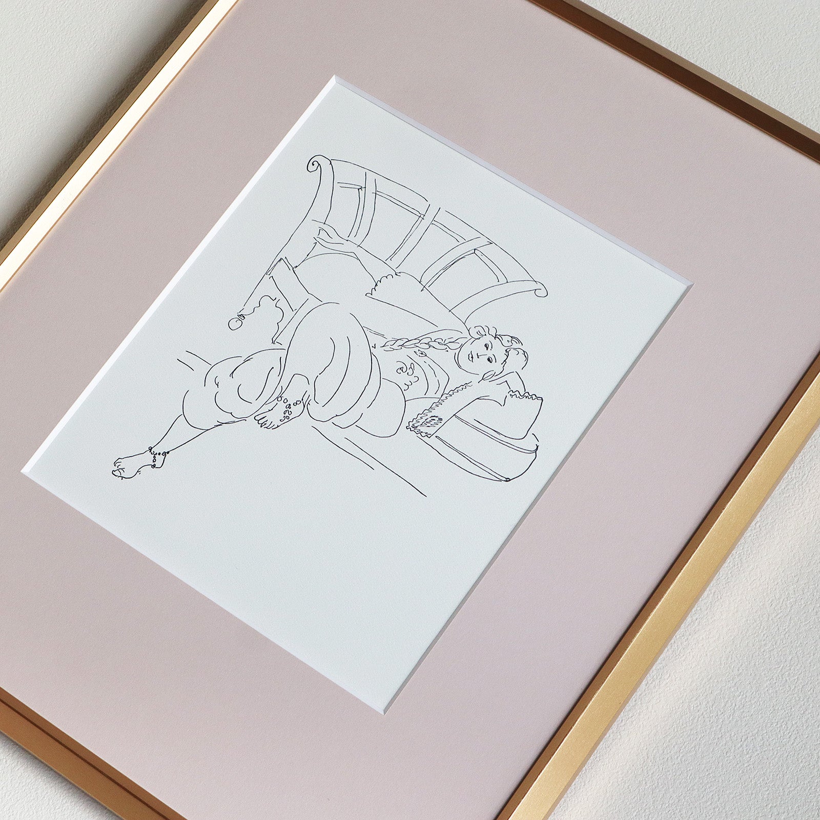 アンリ・マティス 「ムーア風の椅子に横たわるオダリスク。ペン画