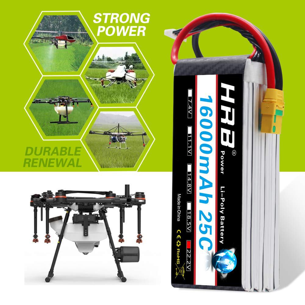 HRB 6S 22.2V 16000mAh 25C LIPO BATTERY XT90S/AS150/XT150 For Drone