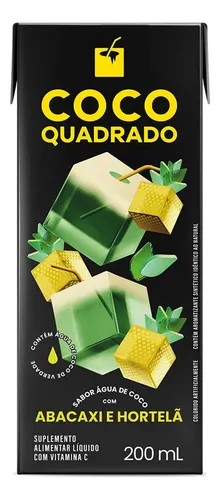 Água De Coco Coco Quadrado Abacaxi Com Hortelã Cx 27 200ml
