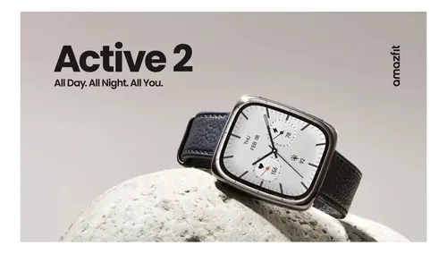 Smartwatch Amazfit Active 2 Premium Gps Vidro Safira Square Preto