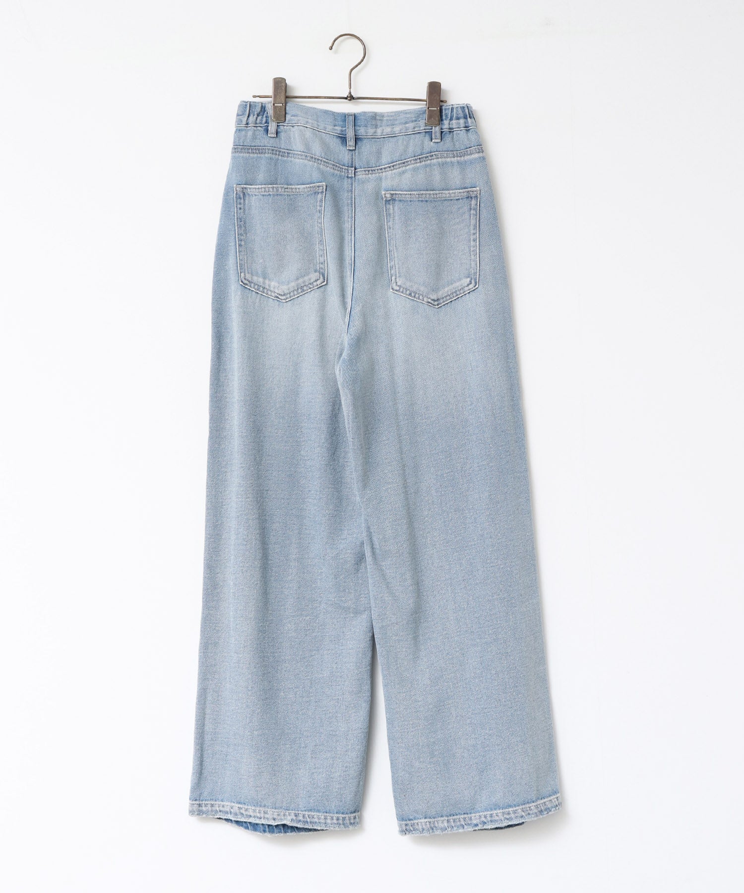 ダメージデニム ゆるストレートパンツ