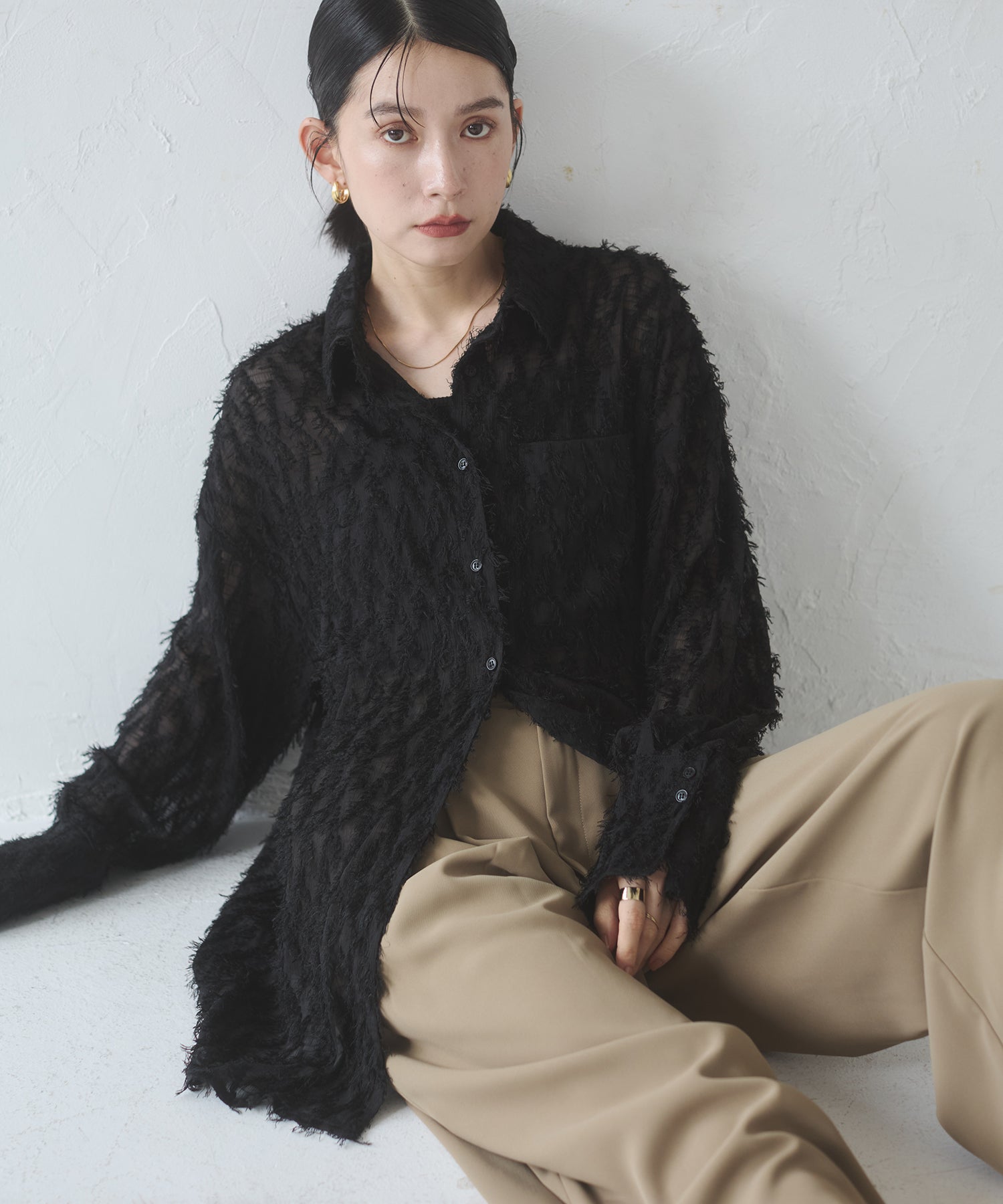 フェザーライク オーバーシアーシャツ