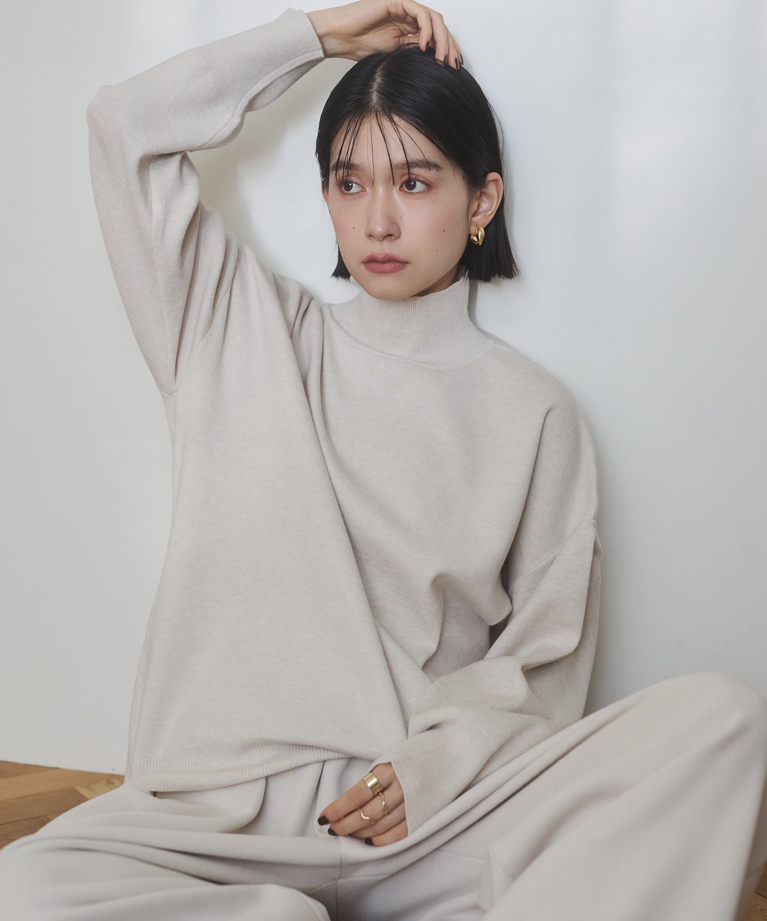 静電気防止】やわもちヤーン タートルドルマンニット