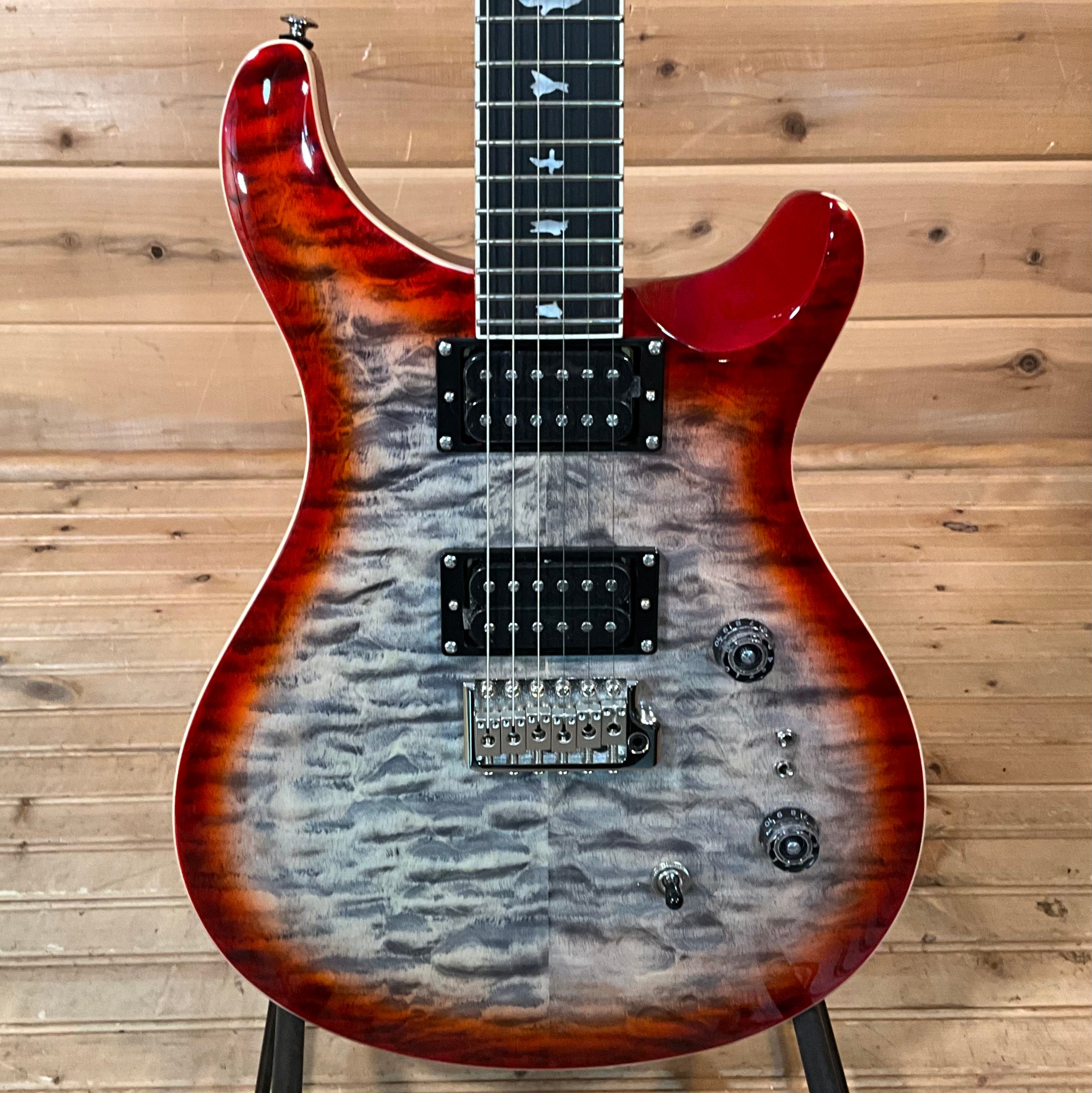PRS 2024 SE Custom 24-08 Quilt - Charcoal Cherry Burst - Huber