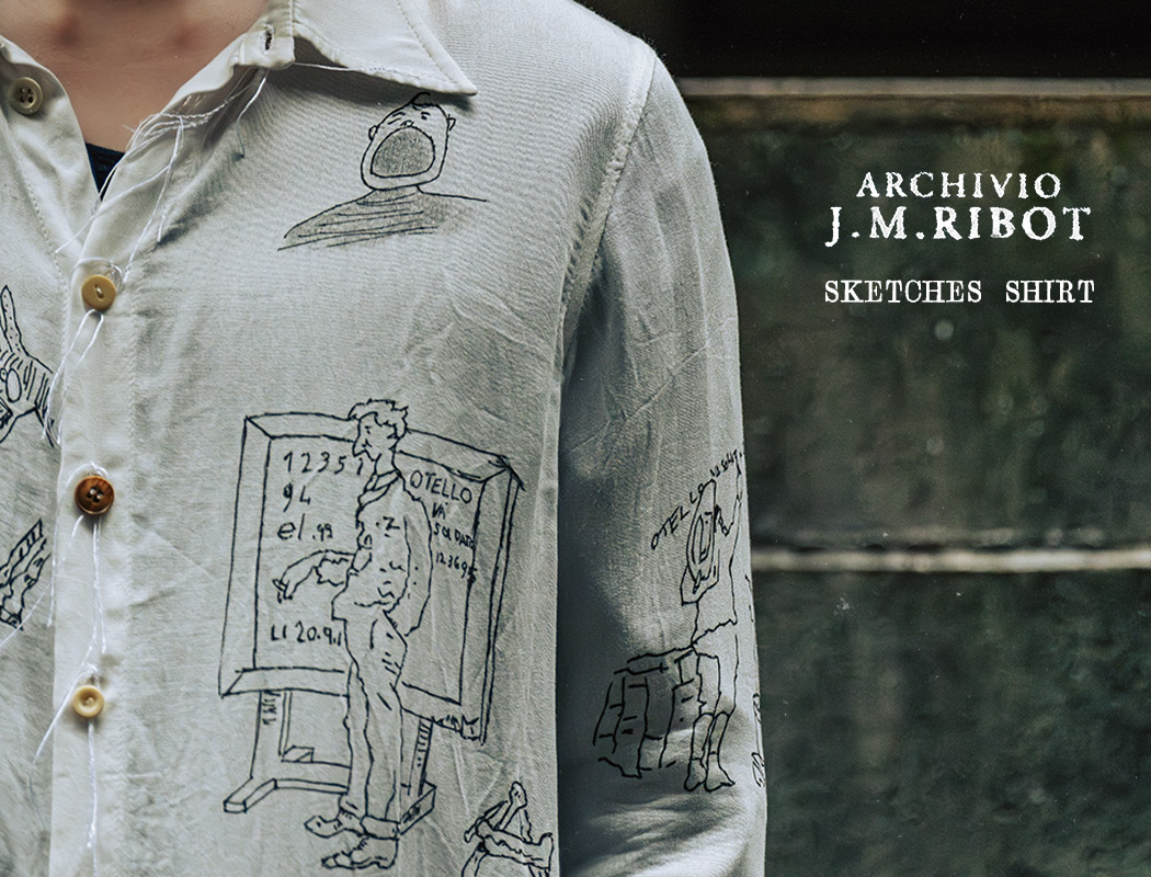 ARCHIVIO J.M.Ribot スケッチコットンシャツ | HUES 福岡セレクトショップ