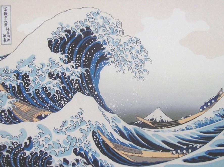 浮世絵掛け軸 北斎 神奈川沖浪裏（富嶽三十六景）