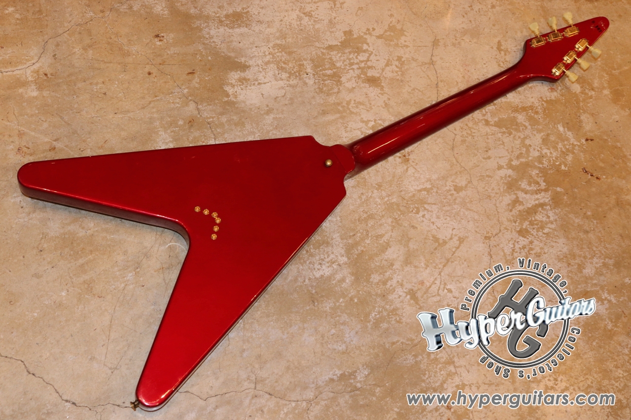 Gibson '82 Flying V Heritage Korina - バーガンディ - ハイパー