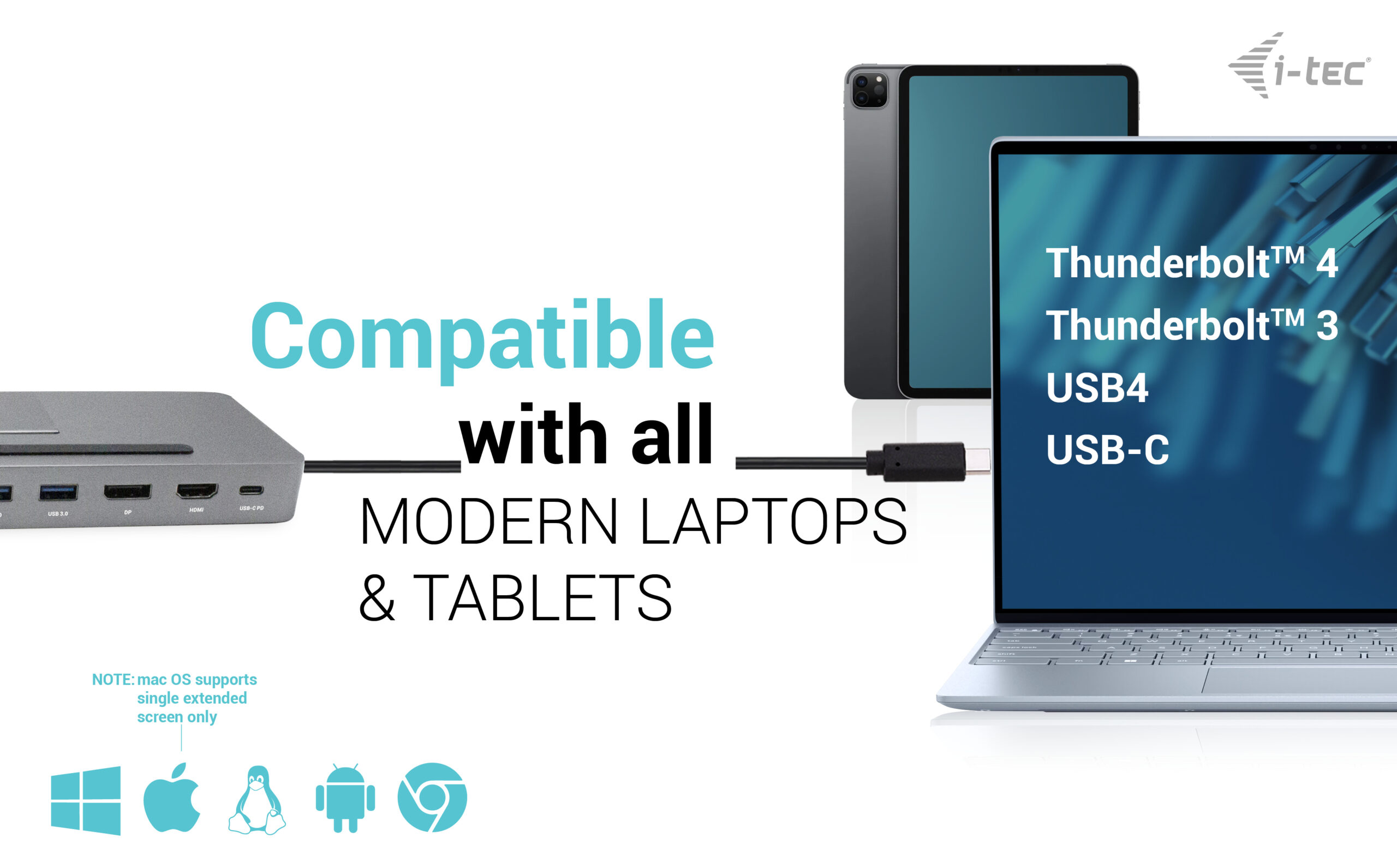 C31FLATDOCKPDPRO | i-tec USB-C Metal Ergonomic 4K 3x Display