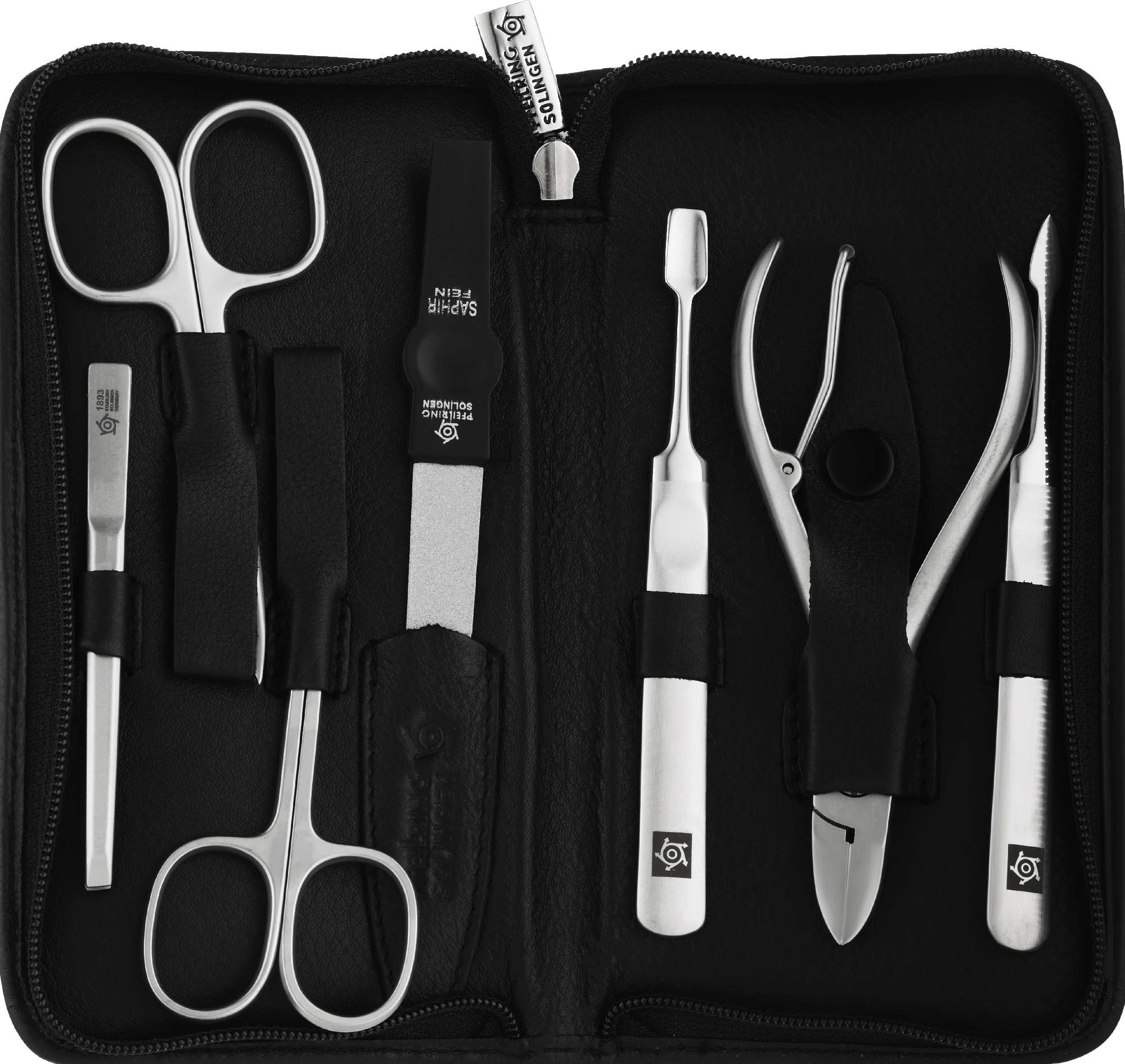 Pfeilring Solingen Manicure Set, 7 pcs, black | Makeup.cy