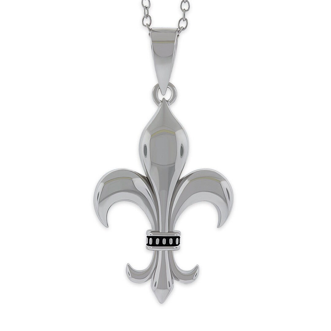 シルバー Fleur De Lis ネックレス - 925 スターリングシルバー