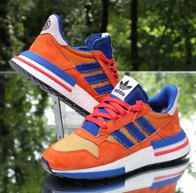 Adidas Dragon Ball Z x ZX 500 Son Goku Size 5 Orange Blue Custom