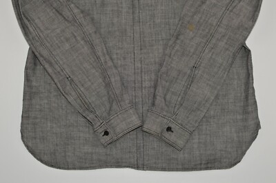 Burberry Brit Gray Light Denim Cotton Button Shirt THTHAGAR129SAM