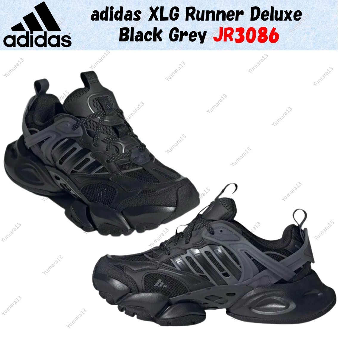 adidas XLG Runner Deluxe Black Grey JR3086 Men's Size | eBay