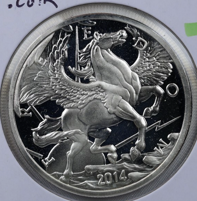 2014 1 Ounce Goldsilver.com Pegasus Horse Coin 1 Troy Oz Silver